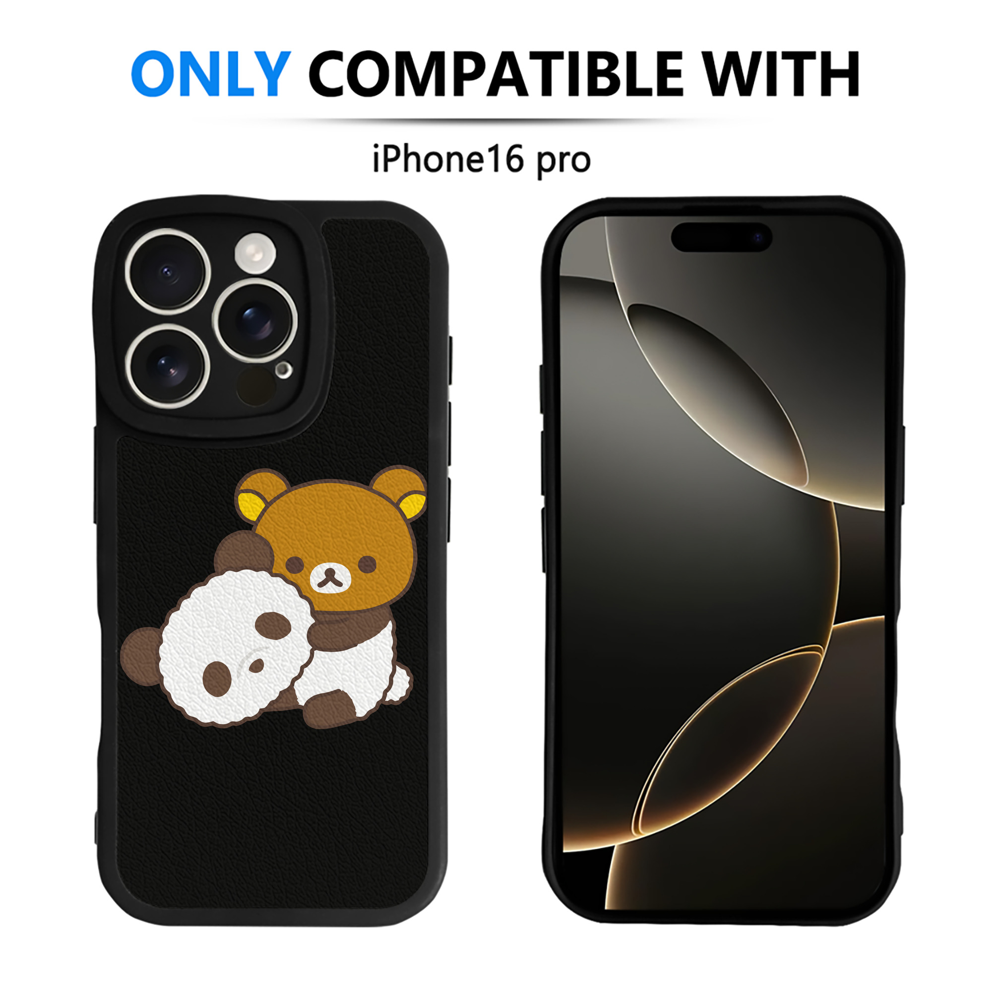 （画像用） リラックマ リラックマ キイロイトリ Rilakkuma Korilakkuma Kiiroitori 【iPhone 16シリーズ対応】シリコンスマホケース（レザー調） 材質：シリコン